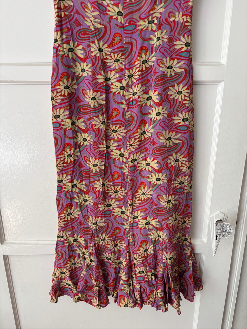 RHODE Lulani Midi Dress Floral Pink Midi Dress with Flutter Hem - Picture 8 of 11